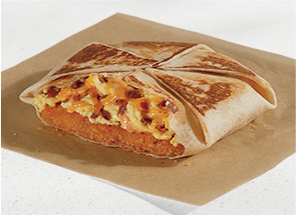 Taco Bell Breakfast Menu Items - Breakfast Crunchwrap Bacon