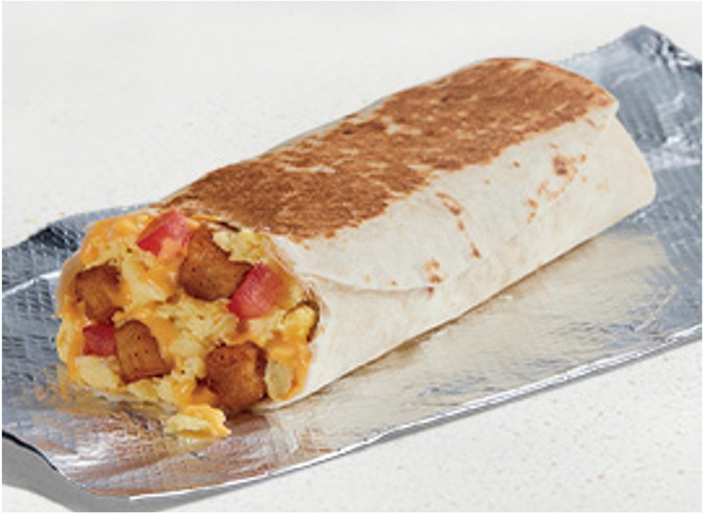 Taco Bell Breakfast Menu Items - Cheesy Toasted Breakfast Burrito Potato